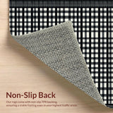 Ultra Soft Area Rug, Non Slip, Stain Resistant, Washable Area Rugs for Living Room, Bedroom, Modern Farmhouse Striped Area Rug for Entryway Decor(Black)