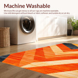 Ultra Soft Area Rug, Non Slip, Stain Resistant, Washable Area Rugs for Living Room, Bedroom, Bold Shaggy Earthy Visual Appeal(Orange)