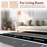 Ultra Soft Area Rug, Non Slip, Stain Resistant, Washable Area Rugs for Living Room, Bedroom, Chic Aviation Roadway Composition(Gray)