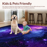 Ultra Soft Area Rug, Non Slip, Stain Resistant, Washable Area Rugs for Living Room, Bedroom, Radiant Cosmic Pattern Fusion(Purple)