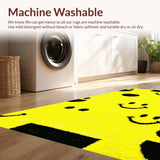 Ultra Soft Area Rug, Non Slip, Stain Resistant, Washable Area Rugs for Living Room, Bedroom, Whimsical Yellow Graphic Design(Yellow)