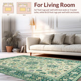 Ultra Soft Area Rug, Non Slip, Stain Resistant, Washable Area Rugs for Living Room, Bedroom, Charming Vintage Lattice Influence(Ivory)