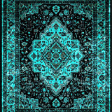 Classic Black Teal Geometric Fusion(Blue)