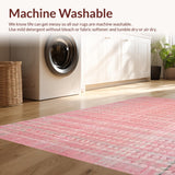 Ultra Soft Area Rug, Non Slip, Stain Resistant, Washable Area Rugs for Living Room, Bedroom, Soft Pink Bow Embellished Rug with Elegant Style(Pink)