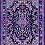 Ultra Soft Area Rug, Non Slip, Stain Resistant, Washable Area Rugs for Living Room, Bedroom, Eclectic Vintage Colorful Motif(Blue)
