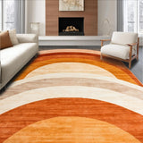 Ultra Soft Area Rug, Non Slip, Stain Resistant, Washable Area Rugs for Living Room, Bedroom, Striking Warm-Toned Geometric Style(Brown)