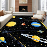 Ultra Soft Area Rug, Non Slip, Stain Resistant, Washable Area Rugs for Living Room, Bedroom, Stellar Educational Play Space(Yellow)