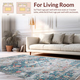 Ultra Soft Area Rug, Non Slip, Stain Resistant, Washable Area Rugs for Living Room, Bedroom, Whimsical Boho Floral Charm(Gray)