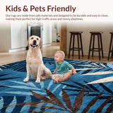 Ultra Soft Area Rug, Non Slip, Stain Resistant, Washable Area Rugs for Living Room, Bedroom, Tribal Colorful Geometric Aesthetic(Blue)