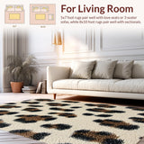 Ultra Soft Area Rug, Non Slip, Stain Resistant, Washable Area Rugs for Living Room, Bedroom, Contemporary Antelope Print Kitchen Carpet Non-Slip Design(Beige)
