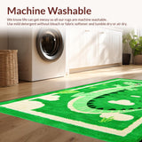 Ultra Soft Area Rug, Non Slip, Stain Resistant, Washable Area Rugs for Living Room, Bedroom, Charming Animal Print Green Design(Green)