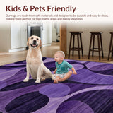 Ultra Soft Area Rug, Non Slip, Stain Resistant, Washable Area Rugs for Living Room, Bedroom, Elegant Dark Purple Shag Texture(Purple)