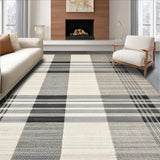 Ultra Soft Area Rug, Non Slip, Stain Resistant, Washable Area Rugs for Living Room, Bedroom, Chic Reversible Plaid Aesthetic(Gray)