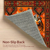Ultra Soft Area Rug, Non Slip, Stain Resistant, Washable Area Rugs for Living Room, Bedroom, Bold Tiger Stripes Visual Delight(Orange)