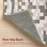 Ultra Soft Area Rug, Non Slip, Stain Resistant, Washable Area Rugs for Living Room, Bedroom, Modern Entryway Geometric Gray & Beige Design(Gray)