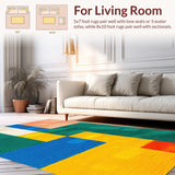 Ultra Soft Area Rug, Non Slip, Stain Resistant, Washable Area Rugs for Living Room, Bedroom, Contemporary Burnt Orange Meditation Area Plush Carpet(Blue)