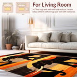 Ultra Soft Area Rug, Non Slip, Stain Resistant, Washable Area Rugs for Living Room, Bedroom, Striking Sunset Gradient Motif(Brown)