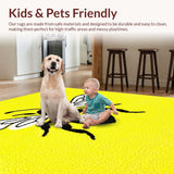 Ultra Soft Area Rug, Non Slip, Stain Resistant, Washable Area Rugs for Living Room, Bedroom, Bright Yellow Abstract Bee Theme(Yellow)