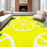 Ultra Soft Area Rug, Non Slip, Stain Resistant, Washable Area Rugs for Living Room, Bedroom, Fresh Lemon Motif Bath Accessory(Yellow)