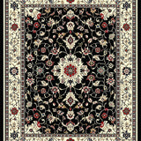 Ultra Soft Area Rug, Non Slip, Stain Resistant, Washable Area Rugs for Living Room, Bedroom, Dramatic Black Ivory Geometric Fusion(Black)