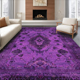Ultra Soft Area Rug, Non Slip, Stain Resistant, Washable Area Rugs for Living Room, Bedroom, Luxurious Purple and Black Tapestry(Purple)