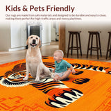 Ultra Soft Area Rug, Non Slip, Stain Resistant, Washable Area Rugs for Living Room, Bedroom, Bold Spiritual Living Room Non-Slip Rug(Orange)