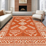 Ultra Soft Area Rug, Non Slip, Stain Resistant, Washable Area Rugs for Living Room, Bedroom, Stylish Minimalist Knot Design(Orange)
