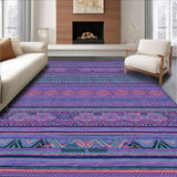 Ultra Soft Area Rug, Non Slip, Stain Resistant, Washable Area Rugs for Living Room, Bedroom, Eclectic Multi-Hued Ethnic Motif(Purple)