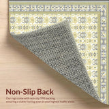 Ultra Soft Area Rug, Non Slip, Stain Resistant, Washable Area Rugs for Living Room, Bedroom, Geometric Bath Mat Beige(Yellow)