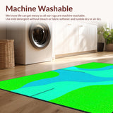 Ultra Soft Area Rug, Non Slip, Stain Resistant, Washable Area Rugs for Living Room, Bedroom, Dynamic Circular Symmetry Concept(Green)