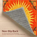 Ultra Soft Area Rug, Non Slip, Stain Resistant, Washable Area Rugs for Living Room, Bedroom, Bright Contemporary Pattern Blend(Orange)
