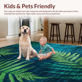 Ultra Soft Area Rug, Non Slip, Stain Resistant, Washable Area Rugs for Living Room, Bedroom, Elegant Circular Artful Expression(Blue)