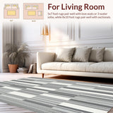 Ultra Soft Area Rug, Non Slip, Stain Resistant, Washable Area Rugs for Living Room, Bedroom, Zigzag Design Rug Black & White(Gray)