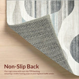 Ultra Soft Area Rug, Non Slip, Stain Resistant, Washable Area Rugs for Living Room, Bedroom, Rustic Textured Swirl Arrangement(Gray)