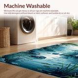 Ultra Soft Area Rug, Non Slip, Stain Resistant, Washable Area Rugs for Living Room, Bedroom, Playful Multicolor Coastal Aesthetic(Blue)