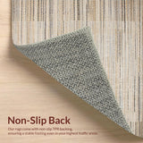 Ultra Soft Area Rug, Non Slip, Stain Resistant, Washable Area Rugs for Living Room, Bedroom, Sustainable Casual Striped Aesthetic(Beige)