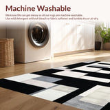 Ultra Soft Area Rug, Non Slip, Stain Resistant, Washable Area Rugs for Living Room, Bedroom, Farmhouse Chic Monochrome Striped Rug with Classic Linear Pattern(Gray)