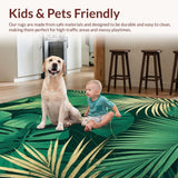 Ultra Soft Area Rug, Non Slip, Stain Resistant, Washable Area Rugs for Living Room, Bedroom, Whimsical Lush Green Palette(Green)