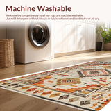 Ultra Soft Area Rug, Non Slip, Stain Resistant, Washable Area Rugs for Living Room, Bedroom, Rustic Earthy Tribal Design(Beige)