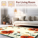 Botanical Bliss Poppy Inspired with Leafy Motifs(Red)