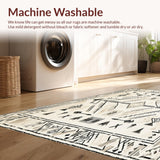 Ultra Soft Area Rug, Non Slip, Stain Resistant, Washable Area Rugs for Living Room, Bedroom, Boho Bliss Indoor/ Beige Runner Durable &(Beige)