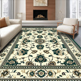 Ultra Soft Area Rug, Non Slip, Stain Resistant, Washable Area Rugs for Living Room, Bedroom, Vintage Hallway Runner in Beige and Green(Ivory)