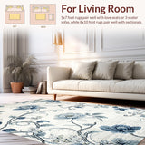 Ultra Soft Area Rug, Non Slip, Stain Resistant, Washable Area Rugs for Living Room, Bedroom, Contemporary Nature-Themed Design(Blue)