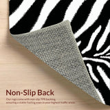 Ultra Soft Area Rug, Non Slip, Stain Resistant, Washable Area Rugs for Living Room, Bedroom, Black and White Zebra Entryway Non-Slip Rug(Black)