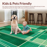 Ultra Soft Area Rug, Non Slip, Stain Resistant, Washable Area Rugs for Living Room, Bedroom, Rustic Geometric Wave Design(Green)