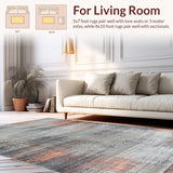 Ultra Soft Area Rug, Non Slip, Stain Resistant, Washable Area Rugs for Living Room, Bedroom, Rustic Minimalist Pattern Exploration(Gray)