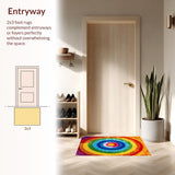 Ultra Soft Area Rug, Non Slip, Stain Resistant, Washable Area Rugs for Living Room, Bedroom, Vivid Circular Pattern Cloakroom Floor Mat(Red)