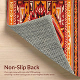 Ultra Soft Area Rug, Non Slip, Stain Resistant, Washable Area Rugs for Living Room, Bedroom, Lively Southwest Inspired Pattern(Red)