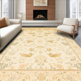 Ultra Soft Area Rug, Non Slip, Stain Resistant, Washable Area Rugs for Living Room, Bedroom, Winged Creature Motif Elegant Floral Insect Print(Beige)