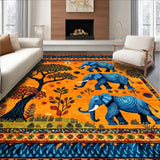 Ultra Soft Area Rug, Non Slip, Stain Resistant, Washable Area Rugs for Living Room, Bedroom, Bright Cheerful Nature Inspired Rug(Orange)